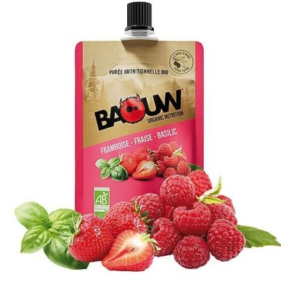 PURÉES ET COMPOTES ÉNERGÉTIQUES BIO FRAMBOISE - FRAISE - BASILIC