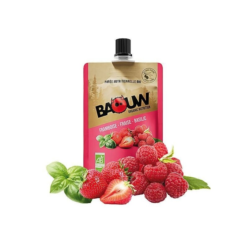 PURÉES ET COMPOTES ÉNERGÉTIQUES BIO FRAMBOISE - FRAISE - BASILIC