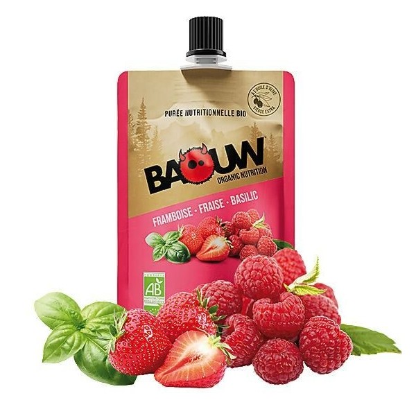 PURÉES ET COMPOTES ÉNERGÉTIQUES BIO FRAMBOISE - FRAISE - BASILIC
