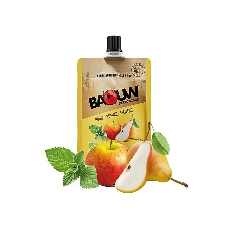 PURÉES ET COMPOTES ÉNERGÉTIQUES BIO POIRE - POMME - MENTHE