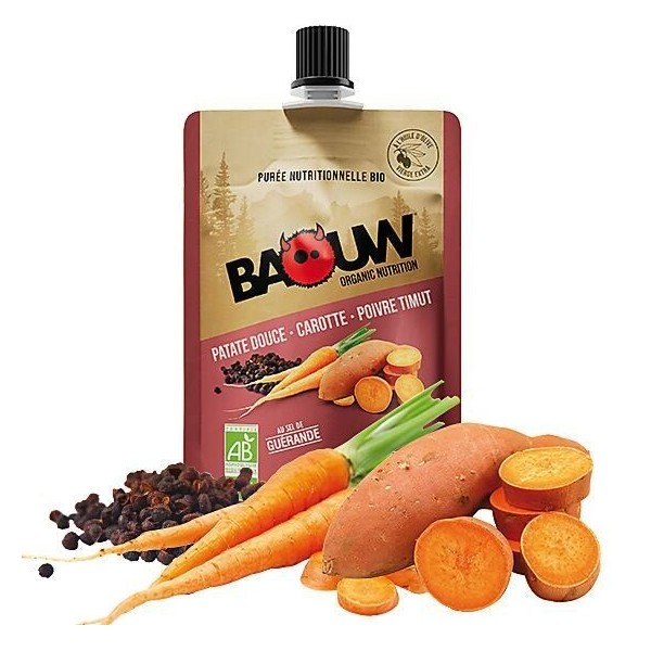PURÉES ET COMPOTES ÉNERGÉTIQUES BIO PATATE DOUCE - CAROTTE - POIVRE TIMUT