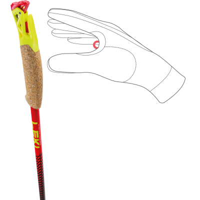 Leki - Vertical K Bright Red - Neon yellow