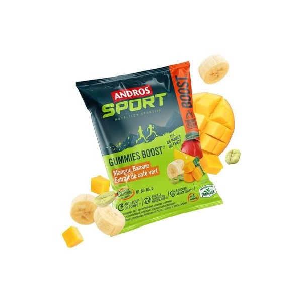 Andros - Gummies boost Mangue Banane-Café vert 