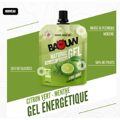 Baouw- Gels Énergétiques Bio Citron Vert Menthe