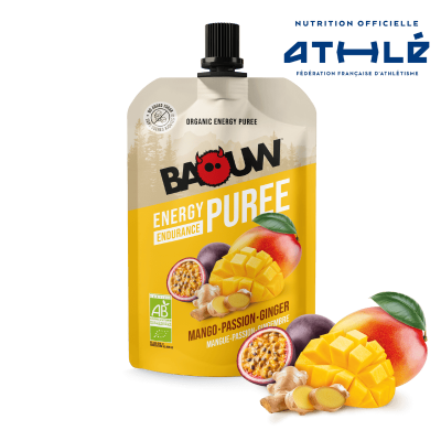 Baouw - purées Et Compotes  Énergétiques Mangue - Passion - Gingembre