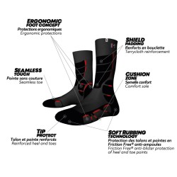 Monnet - Chaussettes Trek Expert Rouge/Noir