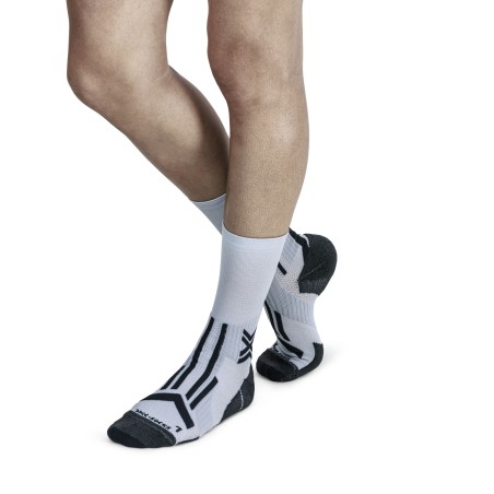 X-Socks - Chaussettes Trail run Perform Crew Pearl Grey/Charcoal