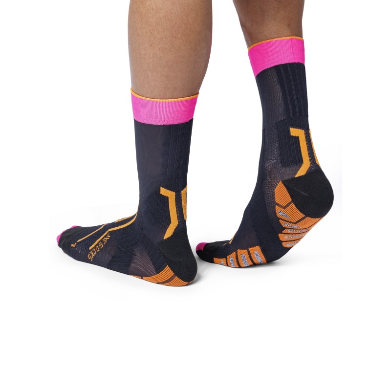 X-Socks - Chaussettes Trail Run Terraskin Expert Crew Fluopink/Black