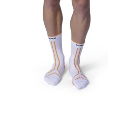 X-Socks - Chaussettes Trail Run Terraskin Expert Crew White/Blazing Orange