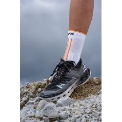 X-Socks - Chaussettes Trail Run Terraskin Expert Crew White/Blazing Orange