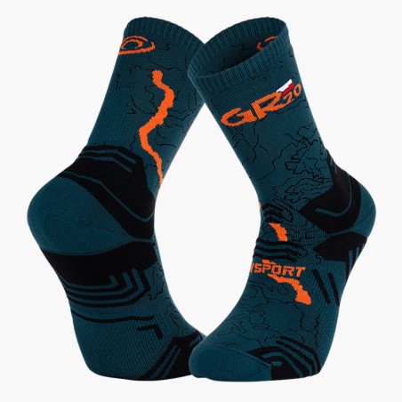 BV Sport - Chaussettes Trek GR Haute Polyamide GR20 Vert/Orange