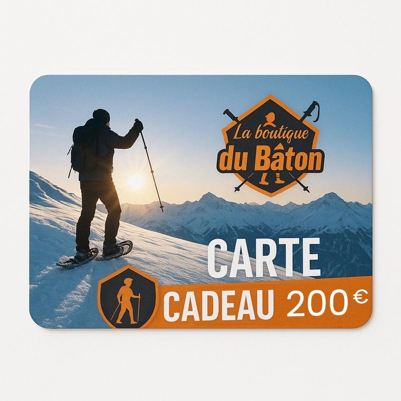 Carte cadeau outdoor 200 € – La Boutique du Bâton | Le cadeau parfait montagne & sport